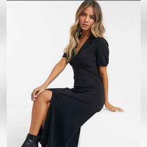 ASOS DESIGN ⭐️ ultimate midi tea dress with collar in black